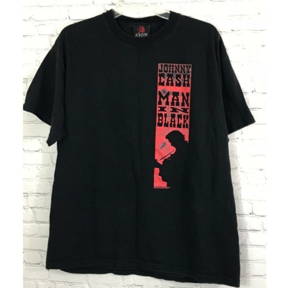 Zion Rootswear Other - Johnny Cash Mens T-Shirt  Man In Black Size L
